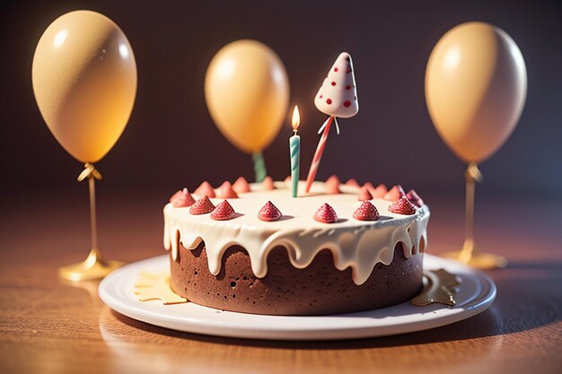 Geburtstagstorte, Schokoladenkuchen, Füllung, Sahne, köstlicher Kuchen, Party-Hintergrund