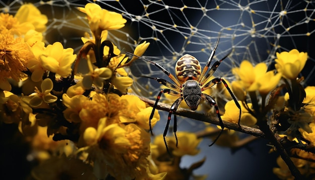 geduldig auf seine nächste Mahlzeit in einem Garten mit blühenden Blumen wartet Infrarotfotografie