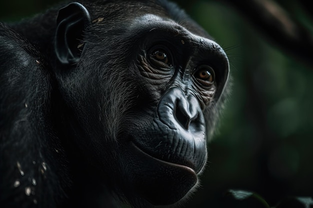 Gefährdete Arten Gorilla-Porträt-KI generiert