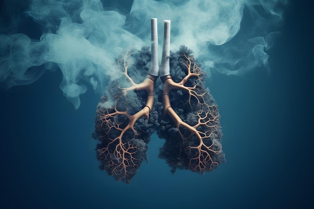 Gefährlicher Zigarettenrauch, der die Lungen schädigt Welttabaktag