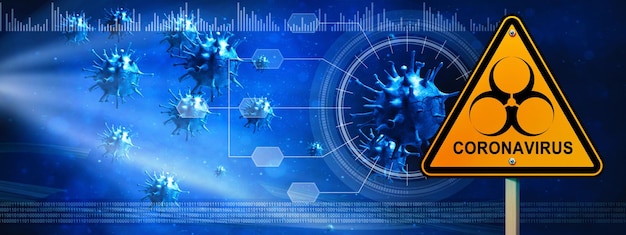 Gefährliches Corona-Virus SARS-Pandemie-Risikokonzept 3D-Darstellung