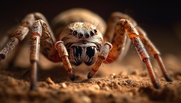 Gefahr durch haarige Spinnenzähne, die in der Natur lauern und von KI erzeugt werden