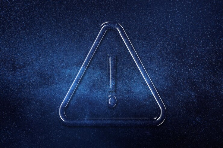 Gefahrenzeichen, Gefahrenwarnschild, Weltraumhintergrund