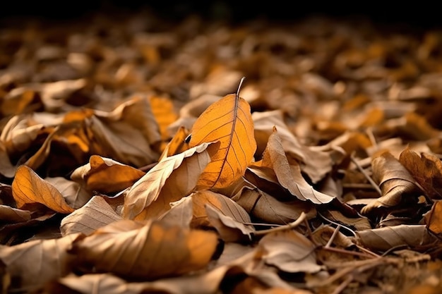 Gefallenes Herbstlaub auf dem Boden