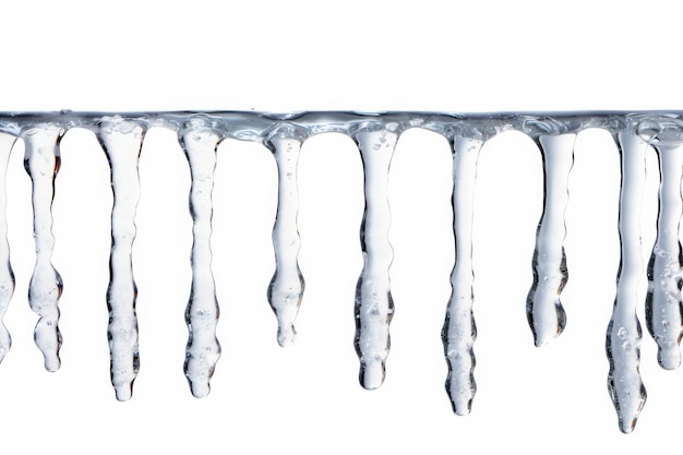 Gefrorene Finger Äthereal Icicles bezaubernde weiße Wand auf weißem oder PNG-transparenten Hintergrund