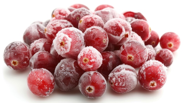 Gefrorene in Frost bedeckte Cranberries Nahaufnahme