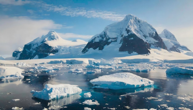 Foto gefrorene majestät der antarktischen gletscherlandschaft