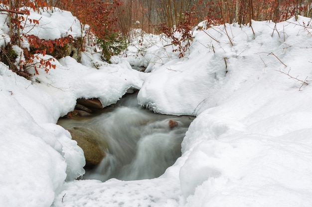 Gefrorener Gebirgsfluss