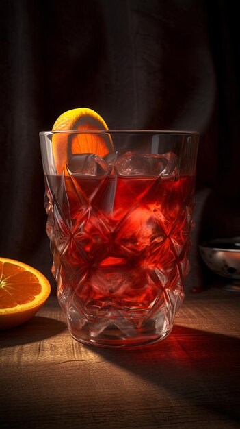 Foto gefrorener orangensaft im glas