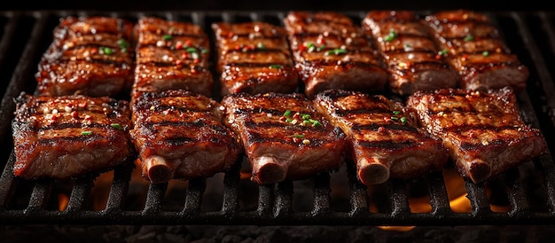 Gegrillte Rippen auf einem Grill