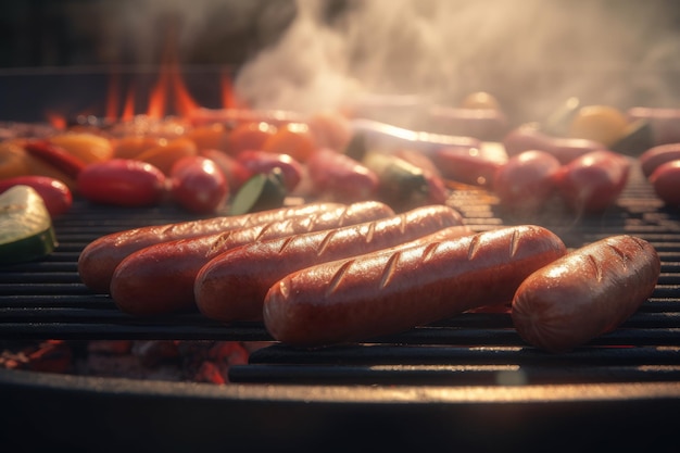 Gegrillte Würstchen Essen Generieren Sie Ai