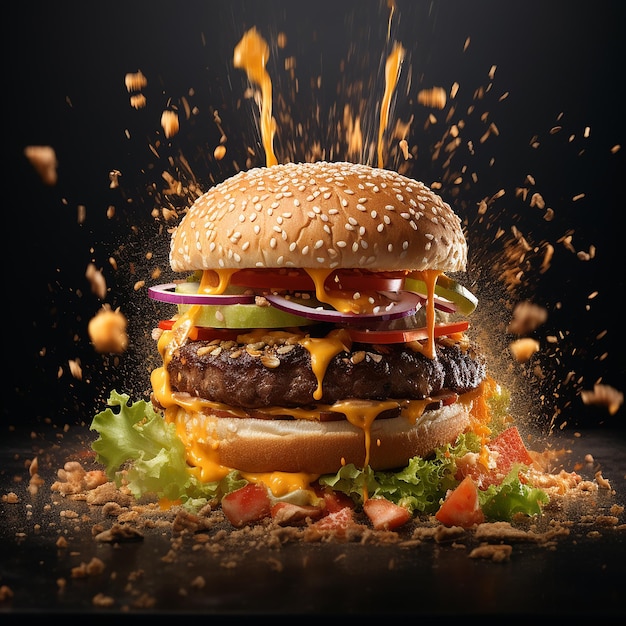 gegrillter Burger Burger Bilder Burger Illustration schmackhafter Burger Banner Burger png Hamburger Fast Food