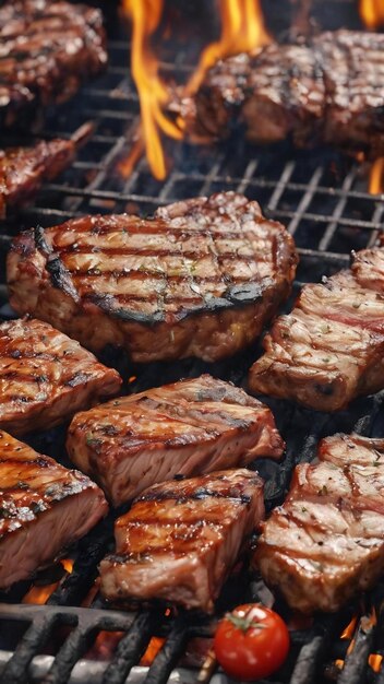 Gegrilltes Fleisch auf dem Grill