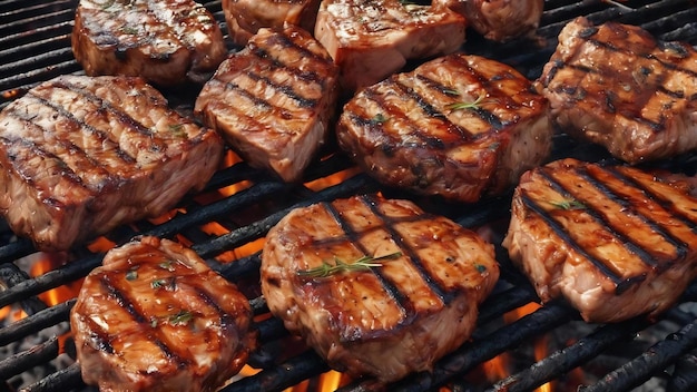 Gegrilltes Fleisch auf dem Grill