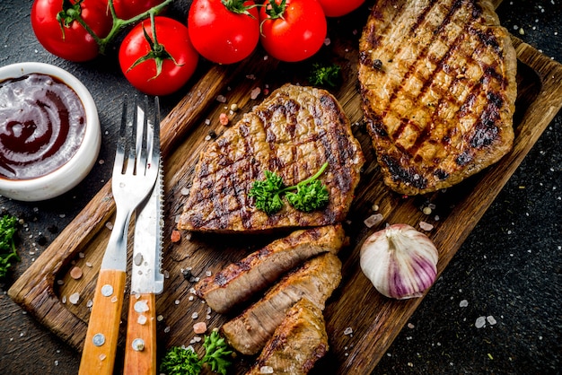 Gegrilltes Fleisch, BBQ-Rindfleischsteak