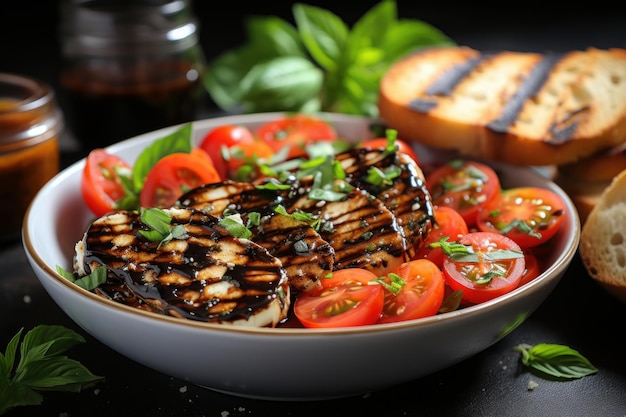 Foto gegrilltes huhn mit gemüse