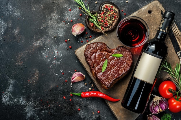 gegrilltes Rindfleischsteak für den Valentinstag Pragma