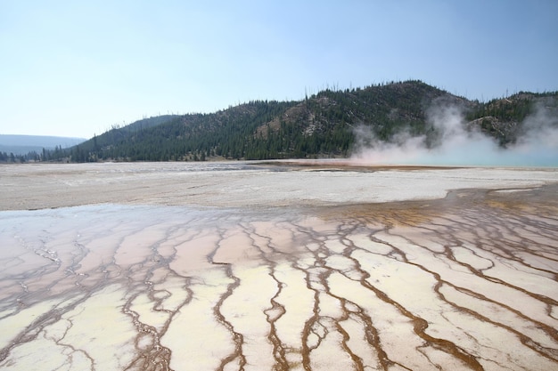 Géiseres en el parque nacional de Yellowstone en Wyoming los E.E.U.U.