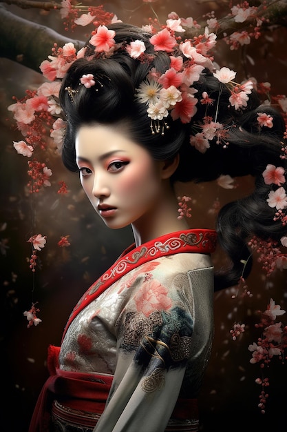 la geisha es vista desde el lado
