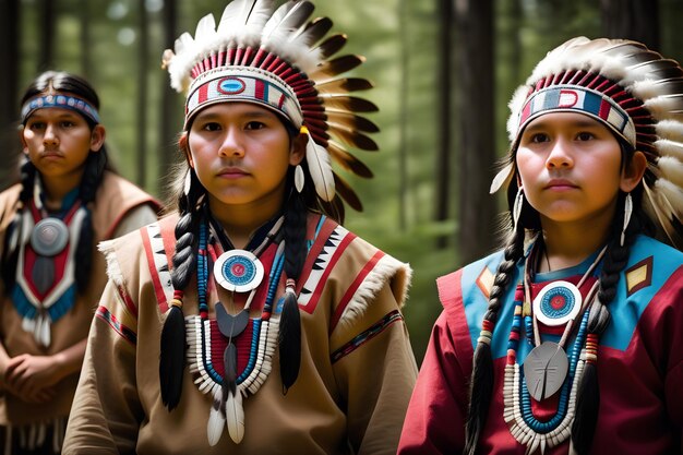 Foto geist des landes faszinierendes porträt junger indianer