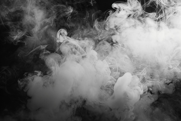 Foto geistliche spuren weißer rauch auf schwarzer