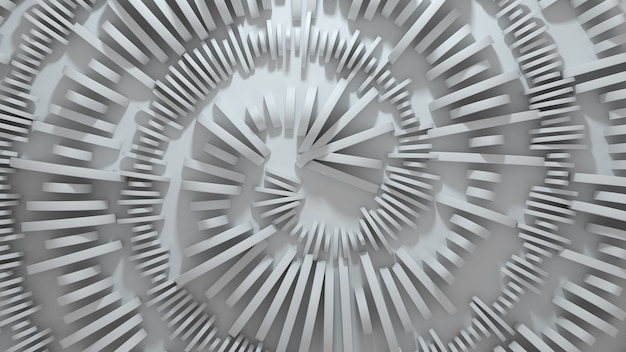 Geklonte Geometrie in Spiralform, abstrakter 3D-Rendering-Hintergrund