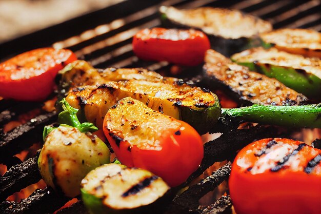 Gekochter BBQ-Gemüsesalat auf dem Grill