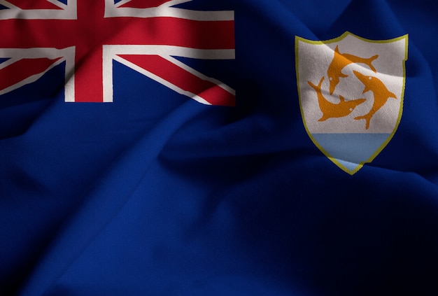 Gekräuselte Flagge von Anguilla im Wind