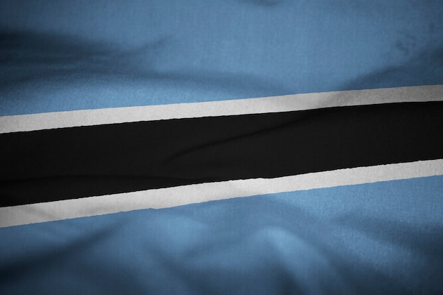 Gekräuselte Flagge von Botswana im Wind wehen