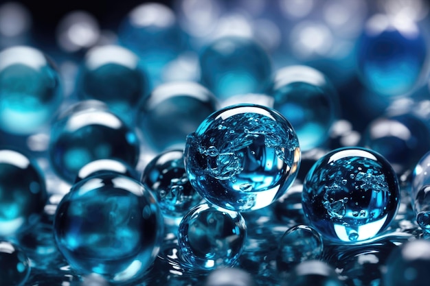 Gel água bolas azuis Textura ou plano de fundo Closeup macro