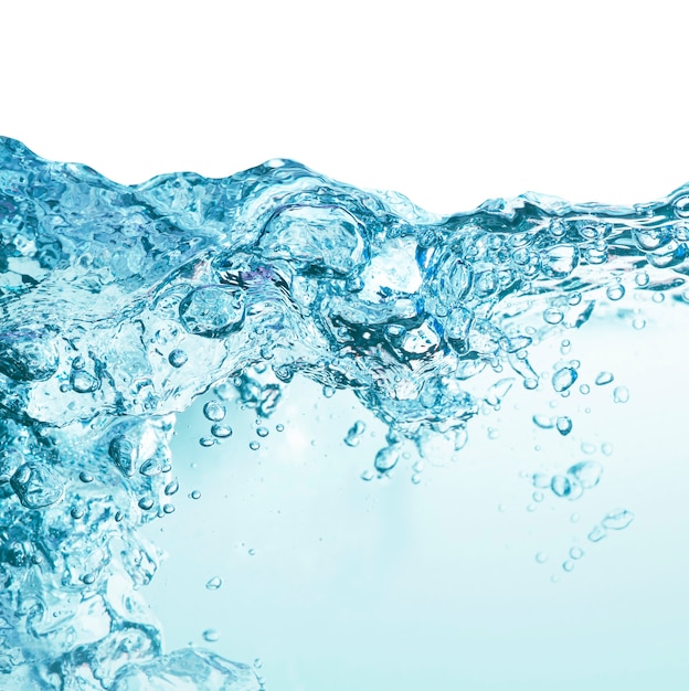 Gel de espuma de limpeza cosmética azul em textura de água