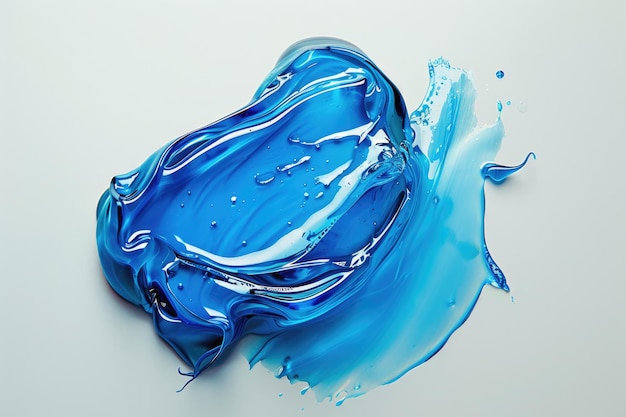 Gel líquido cosmético azul mancha