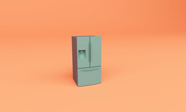 Geladeira com alças 3d render ilustração