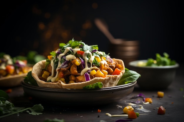 Geladene vegane Taco-Tassen