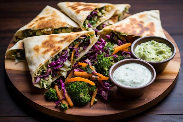 Geladenes Veggie-Quesadilla-Teller