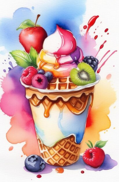 Gelado aquarelado.