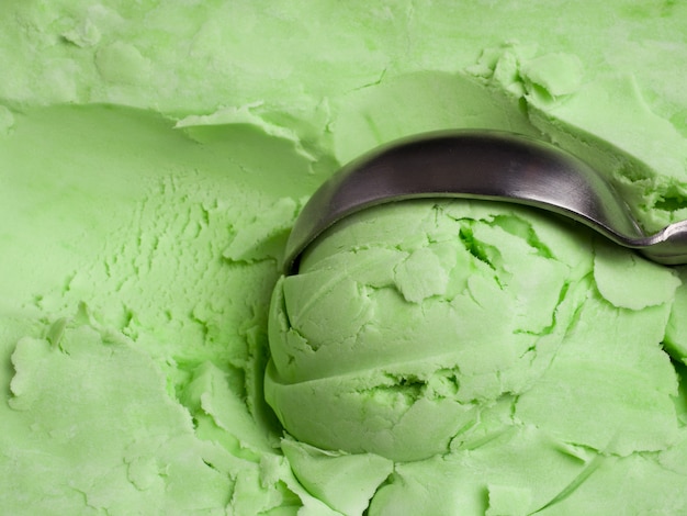 Gelado de abacate orgânico verde caseiro
