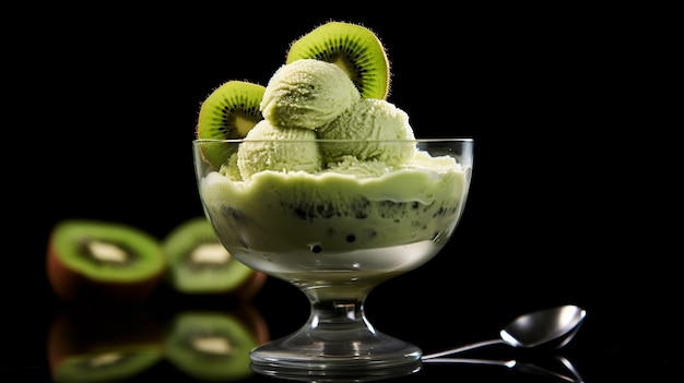 Foto gelado de kiwi num copo .