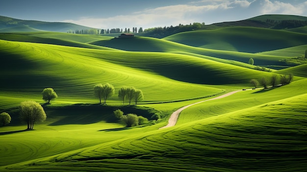 Foto gelassene eleganz ein zeichen inmitten einer üppig grünen landschaft