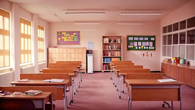 Gelassenheit einfangen und ein leeres Klassenzimmer im japanischen Stil erkunden