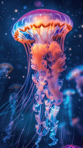 Gelassenheit, Schönheit, fesselnde Quallen in der Unterwasserwelt, eine faszinierende Aesthetik.
