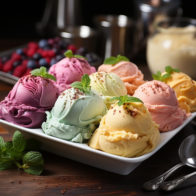 Gelato Italiano Misturando Sabores e Cores