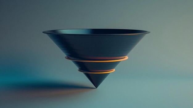 Gelb gestreifter schwarzer Kegel Marketing-Funnel-Diagramm Konversionsoptimierung Bild