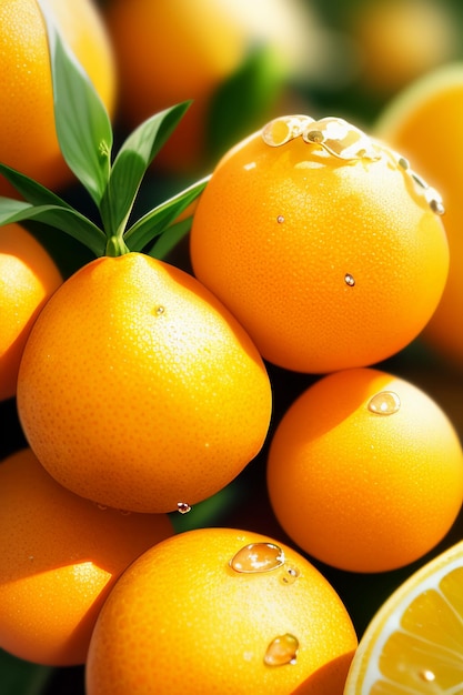 Gelb-orangefarbene Fruchtscheiben-Orangensaft-Display-Werbehintergrund für Geschäftsförderung