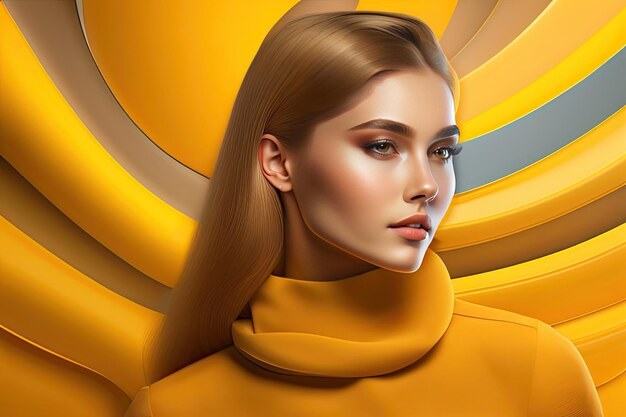 Gelbe abstrakte Hintergrundillustration Generative KI-Kunst
