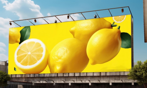 Gelbe Ananas-Hintergrund für Werbung in sozialen Medien Zitrusfrüchte Vitamin C Generative Ai