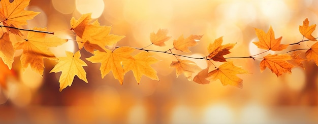 Gelbe Blätter tanzen in der Herbstbrise