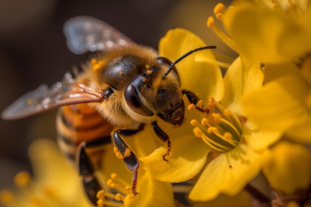 Gelbe Blütenflora der Honigbiene erzeugt Ai