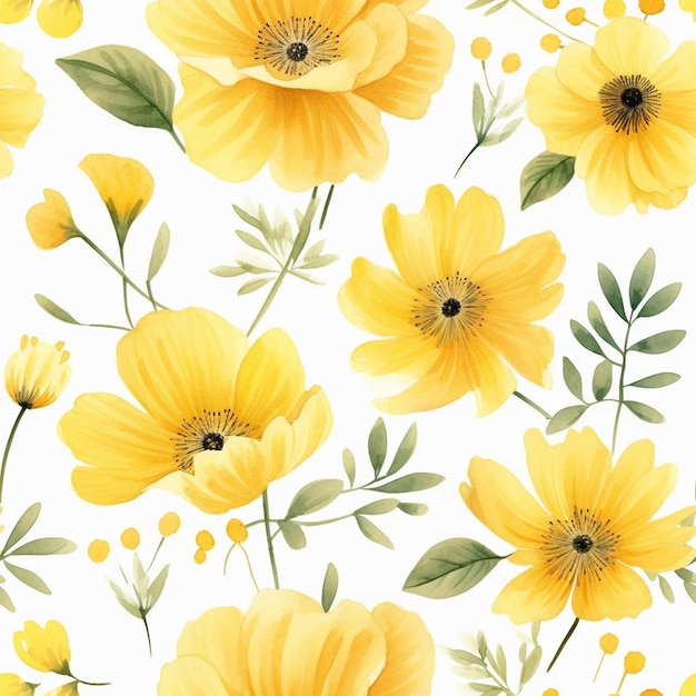 Gelbe Blumen auf weißem Hintergrund.