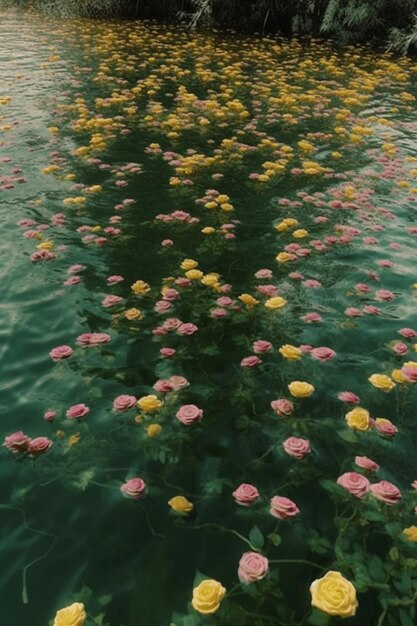 Gelbe Blumen im Wasser